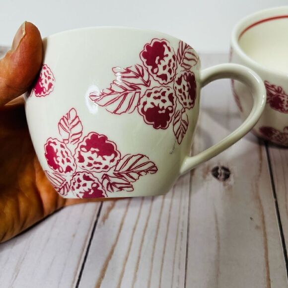 Starbucks Coffee Tea Mug Raspberry Print Pair Set - Picture 2 of 5